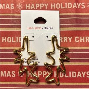 JAM + RICO x Claire's 14kt gold-plated wavy earrings NWT